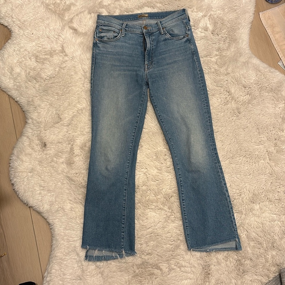 Mother Brand Jeans Cropped Insider Step Fray